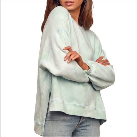 Found Tops - Found Los Angeles Mint Green Tie Dye Sweatshirt